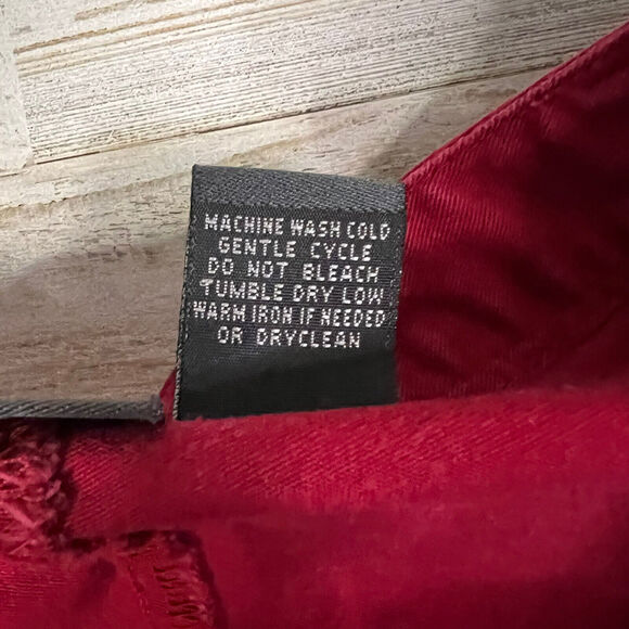 Relativity Womens Cropped Pant Red Embroidery Details Size 14 - Picture 7 of 10